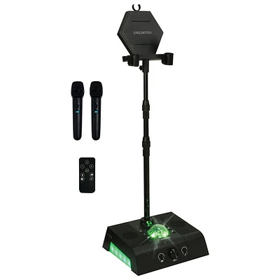 Singsation Center Stage All-In-One Karaoke Party System with 2 Wireless Mic (SPKAW740M2) - Black - Only at Best Buy