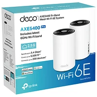 Système Wi-Fi 6E maillé de maison intégrale Deco XE75 Pro AXE5400 de TP-Link - Paquet de 2