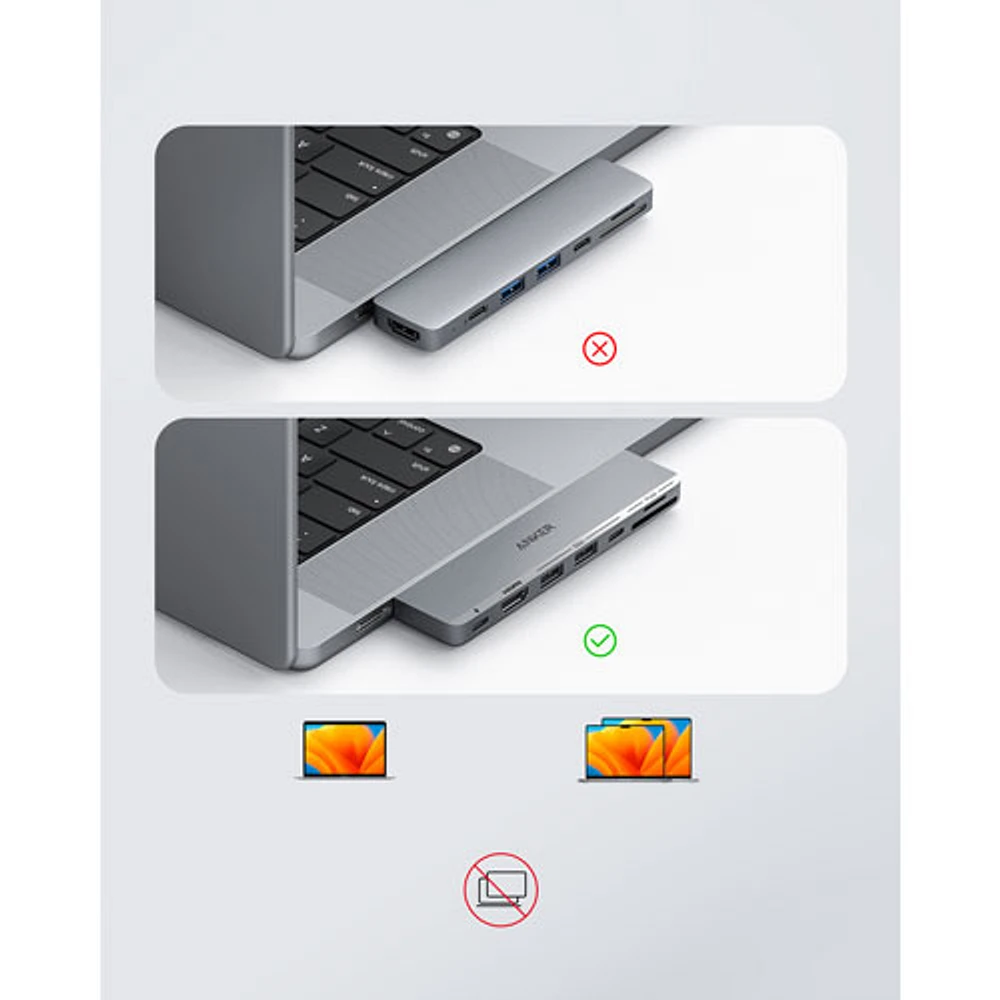 Concentrateur USB-C PowerExpand Direct 7-en-2 d'Anker pour MacBook (A8354HA1-5)