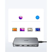 Concentrateur USB-C 10-en-1 Dual Display d'Anker avec alimentation pour MacBook M1 (A8386HA1-5)