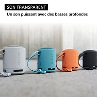 Haut-parleur sans fil Bluetooth étanche SRS-XB100 de Sony - Noir