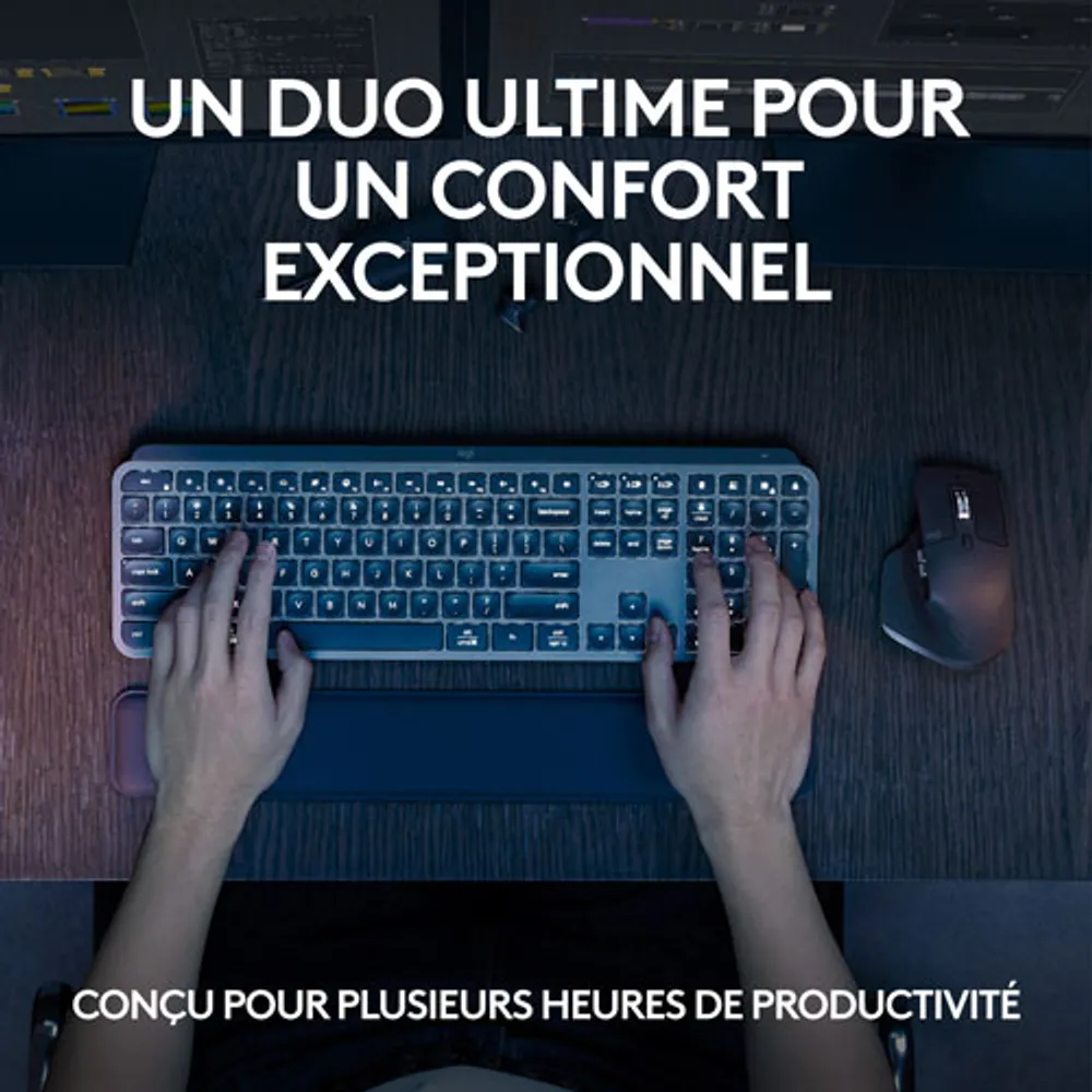 Combo Bluetooth MX Keys S - Clavier MX Keys S, souris MX Master 3S, repose-paume MX