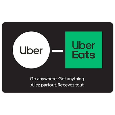 Carte-cadeau Uber et Uber Eats