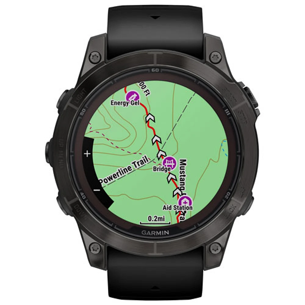 Montre intelligente multisport Bluetooth de 47 mm fēnix 7 Pro Sapphire Solar de Garmin - Gris carbone/Noir