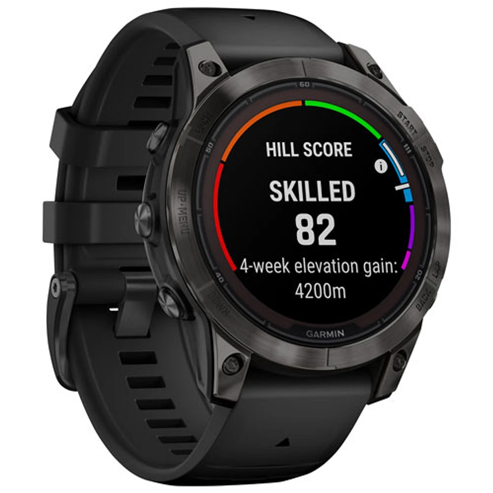 Montre intelligente multisport Bluetooth de 47 mm fēnix 7 Pro Sapphire Solar de Garmin - Gris carbone/Noir