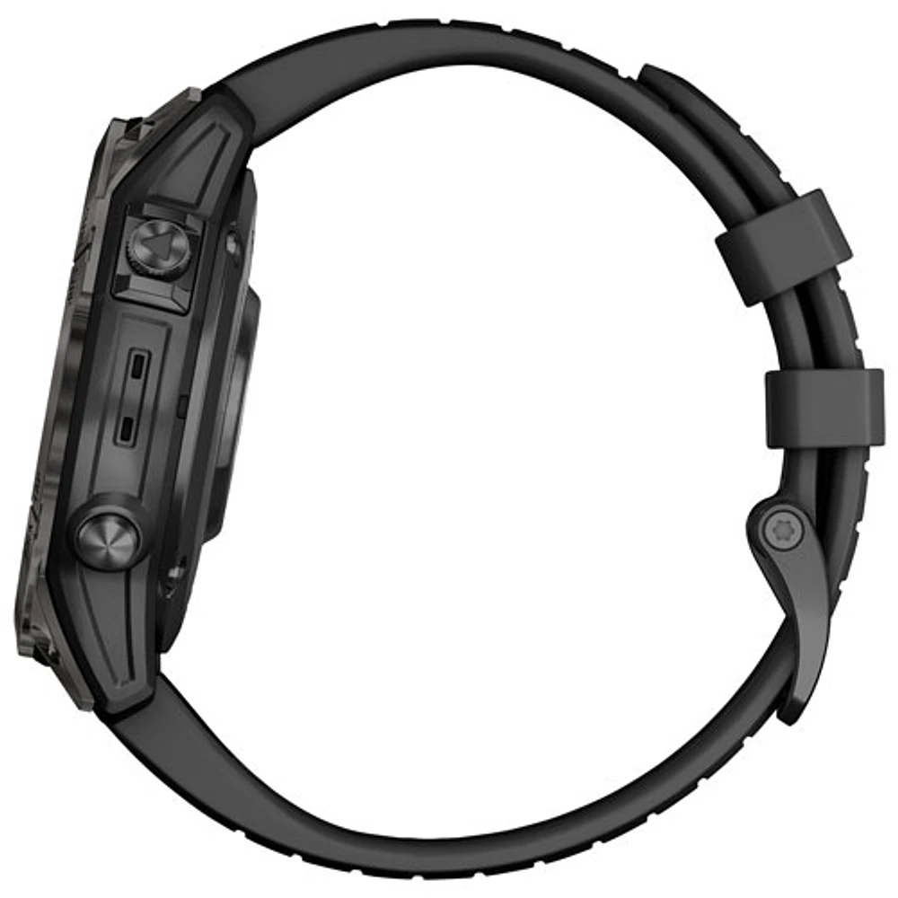 Montre intelligente multisport Bluetooth de 47 mm fēnix 7 Pro Sapphire Solar de Garmin - Gris carbone/Noir