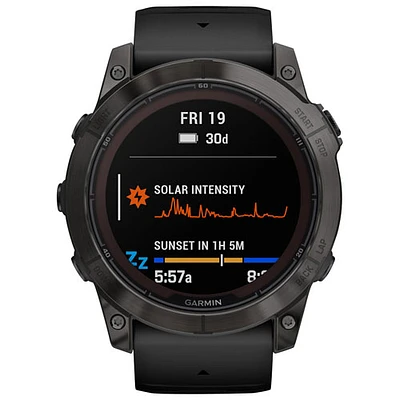 Montre intelligente multisport Bluetooth de 51 mm fēnix 7X Pro Sapphire Solar de Garmin - Gris carbone/Noir