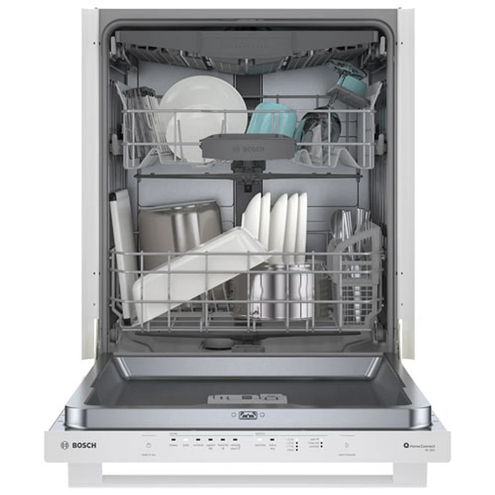 Lave-vaisselle encastrable 24 po 46 dB avec troisième panier de Bosch (SHX5AEM2N) - Blanc
