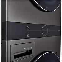 LG WashTower 5.2 Cu. Ft. HE Steam Washer & 7.4 Cu. Ft. Dryer Laundry Centre (WKGX201HBA) - Black Stainless