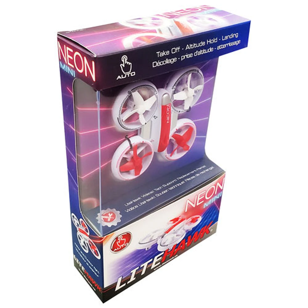 Mini drone Neon de Litehawk - Blanc/Rouge
