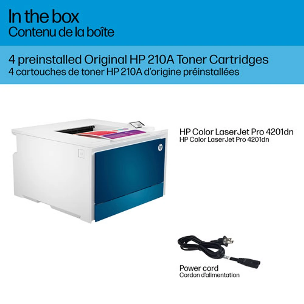 Imprimante laser couleur sans fil LaserJet Pro 4201DW de HP