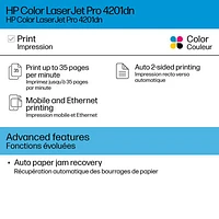 Imprimante laser couleur sans fil LaserJet Pro 4201DW de HP