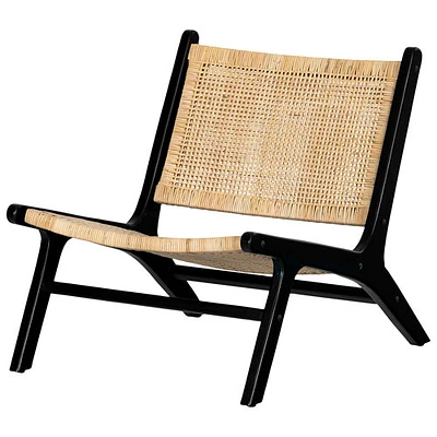 Balka Rattan Chaise Lounge Chair - Black