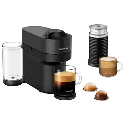 Ensemble avec machine à café/espresso Vertuo Pop+ de Nespresso par De'Longhi - Noir réglisse