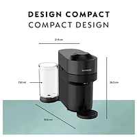 Nespresso Vertuo Pop+ Coffee & Espresso Machine Bundle by De'Longhi - Liquorice Black