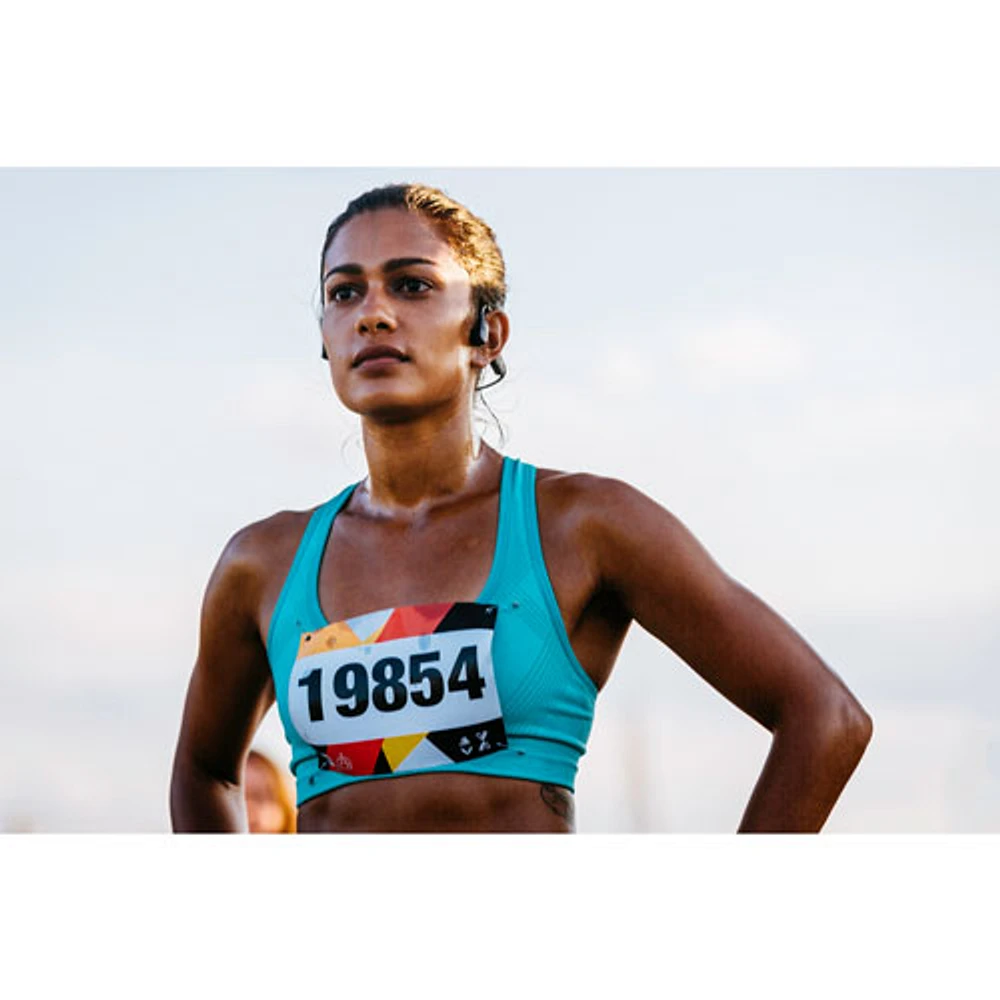 Écouteurs Bluetooth oreilles libres à conduction osseuse OpenRun Mini de Shokz - Noir