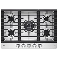 LG 30" 5-Burner Gas Smart Cooktop (CBGJ3027S) - Stainless Steel