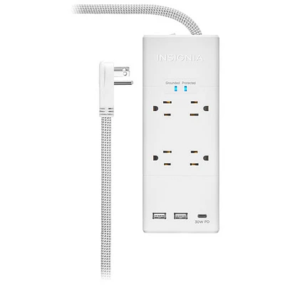 Insignia 4-Outlet 3-USB Surge Protector - Only at Best Buy