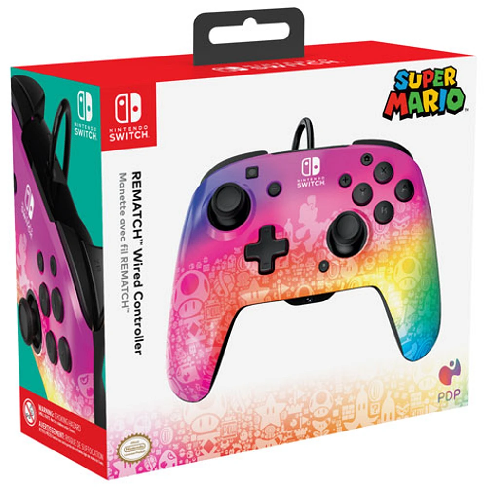 Manette avec fil REMATCH de PDP pour Switch - Spectre stellaire