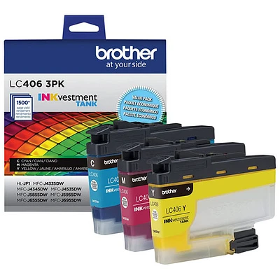 Cartouche d'encre couleur de Brother (LC4063PKS) - Paquet de 3