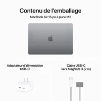 Apple MacBook Air 15" w/ Touch ID (2023) - Space Grey (Apple M2 Chip / 512GB SSD / 8GB RAM) - French