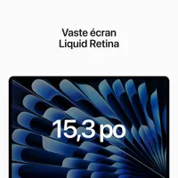 MacBook Air de 15 po avec Touch ID d'Apple (2023) - Minuit (puce M2 d'Apple/SSD 256 Go/RAM 8 Go) - Français