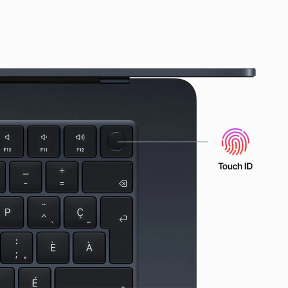 MacBook Air de 15 po avec Touch ID d'Apple (2023) - Minuit (puce M2 d'Apple/SSD 256 Go/RAM 8 Go) - Français