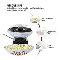 Machine à maïs éclaté à air chaud avec bol de service en forme de ballon de football Coors Light