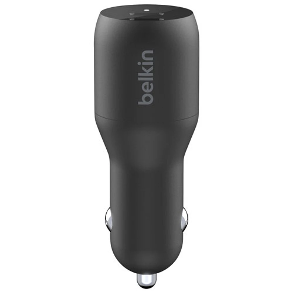 Chargeur pour l'auto double USB-C de 36 W de Belkin - Noir