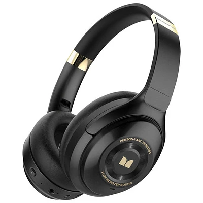 Casque d'écoute Bluetooth à suppression du bruit Persona ANC de Monster - Noir/Doré