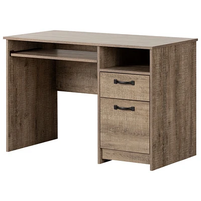 South Shore Tassio Rectangular 45" Ergonomic Computer Desk with Keyboard Tray - Weathered Oak