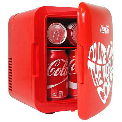 Miniréfrigérateur de bar portatif de 0,14 pi³ Coca-Cola (KDC4WORLD)