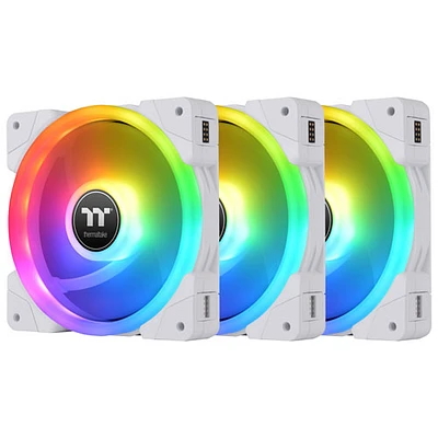 Ventilateur RVB de 120 mm Swafan EX12 de Thermaltake pour boîtier d'ordinateur - Blanc
