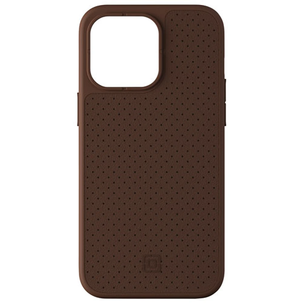 Incipio Cru Leather Fitted Hard Shell Case with MagSafe foriPhone 16e/15 Pro Max - Brown - Only at Best Buy