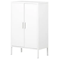 Crea 41.5" 3 Shelf Metal Accent Cabinet - Pure White