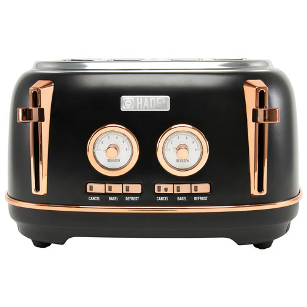 Haden Dorset Toaster - 4-Slice - Black & Copper