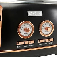 Haden Dorset Toaster - 4-Slice - Black & Copper