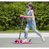Rugged Racers Deluxe Mini 3-Wheeled Kick Scooter with LED Lights - Pink Polka Dot