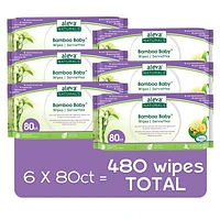 Aleva Naturals Bamboo Baby Wipes - 480 Wipes