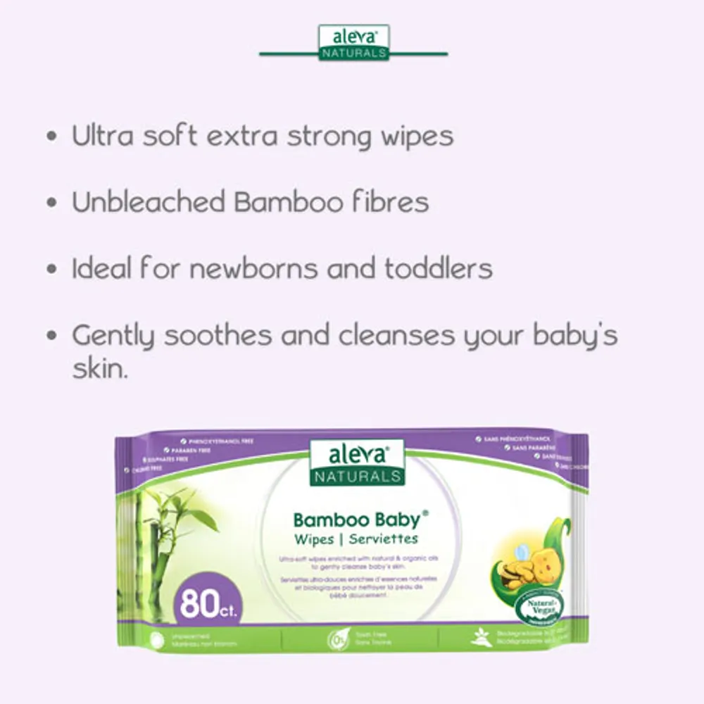 Aleva Naturals Bamboo Baby Wipes - 480 Wipes