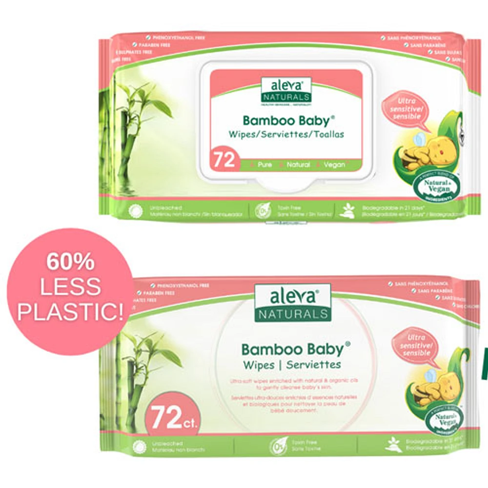 Aleva Naturals Bamboo Baby Sensitive Wipes - 432 Wipes