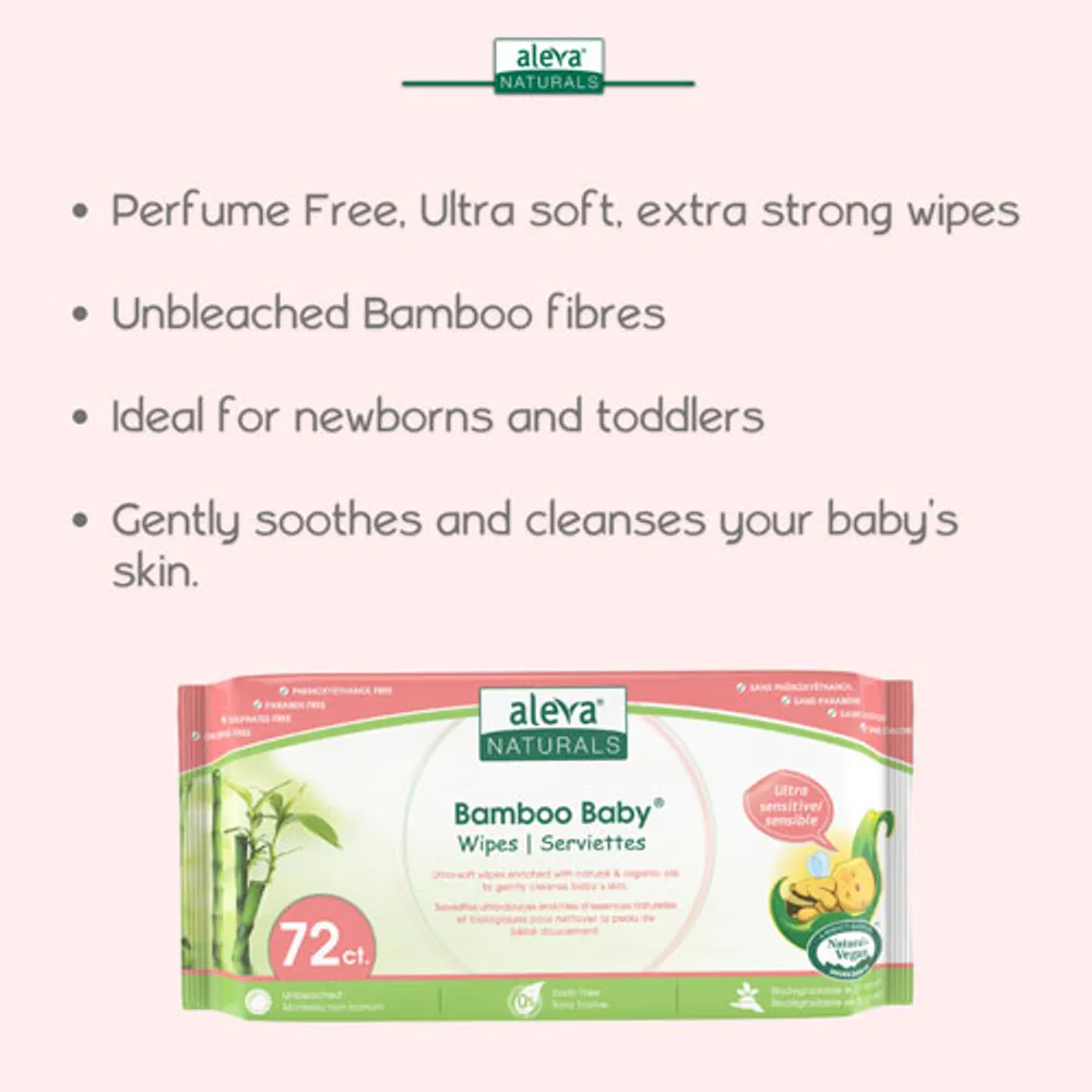 Aleva Naturals Bamboo Baby Sensitive Wipes - 432 Wipes