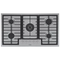 Boîte ouverte - Surface de cuisson au gaz à 5 brûleurs 36 po de Bosch (NGM8658UC) - Acier inoxydable - Parfait état