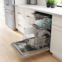 Lave-vaisselle encastrable 24 po 46 dB avec cuve inox et troisième panier Bosch (SHE53CE5N) - Inox