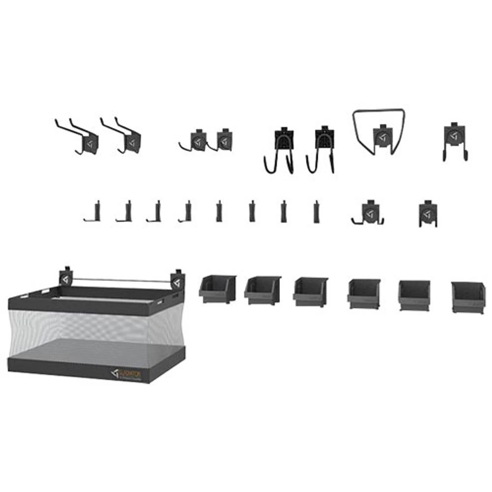 Ensemble de départ de luxe avec accessoires pour le rangement de Gladiator - Graphite martelé
