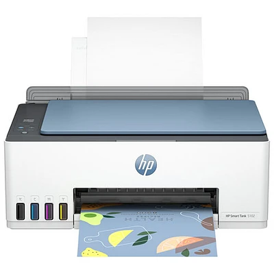 Imprimante à jet d'encre Supertank tout-en-un sans fil Smart Tank 5102 de HP - Jusqu'à 2 ans d'encre inclus