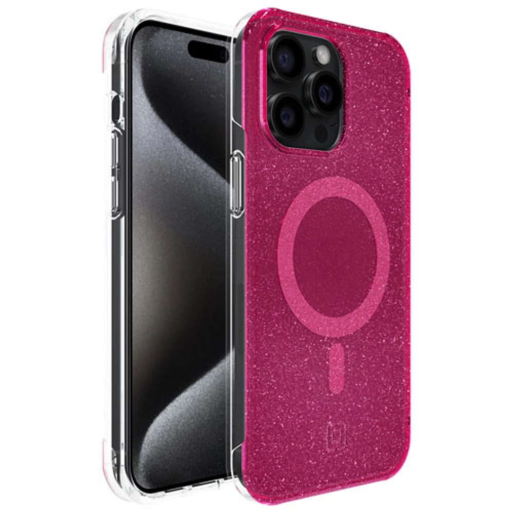 Étui rigide ajusté Forme d'Incipio avec MagSafe pour iPhone 15 Pro Max - Rose vif scintillant