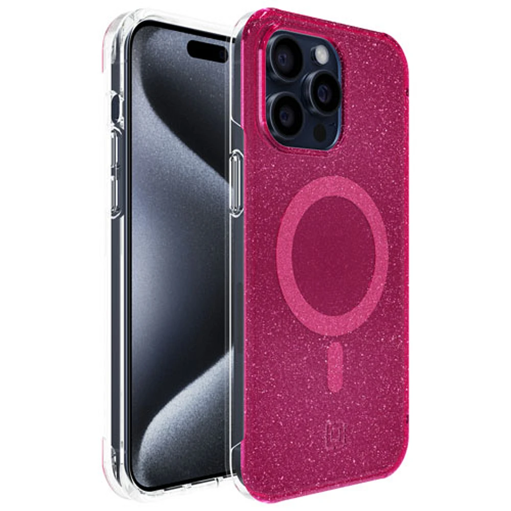 Étui rigide ajusté Forme d'Incipio avec MagSafe pour iPhone 15 Pro Max - Rose vif scintillant