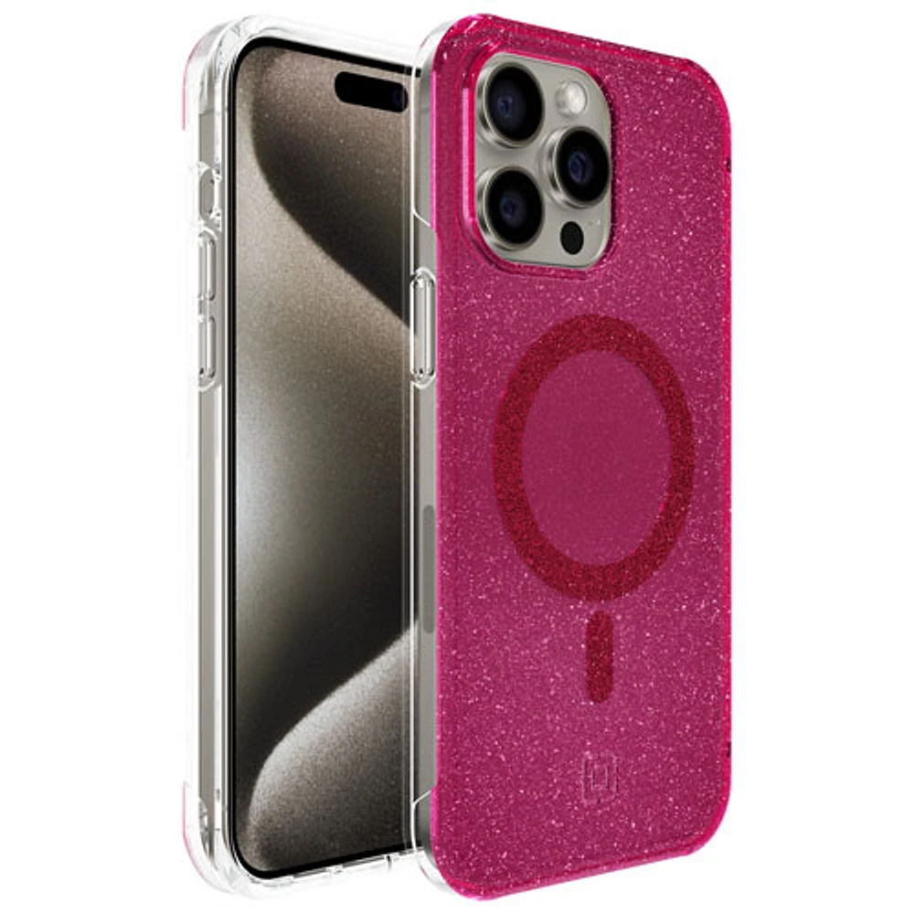 Étui rigide ajusté Forme d'Incipio avec MagSafe pour iPhone 15 Pro Max - Rose vif scintillant