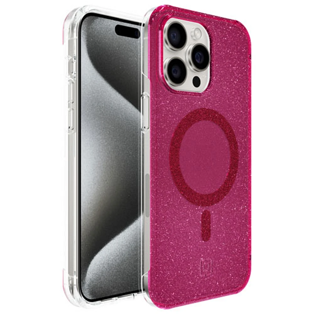 Étui rigide ajusté Forme d'Incipio avec MagSafe pour iPhone 15 Pro Max - Rose vif scintillant